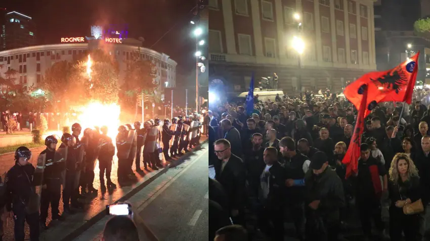 Li Albanyayê li dijî hikûmetê xwepêsandanên girseyî: 10 polîs birîndar bûn