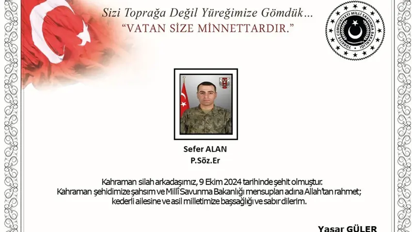 MSB: Leskerekî Tirkiyê li Herêma Kurdistanê can da