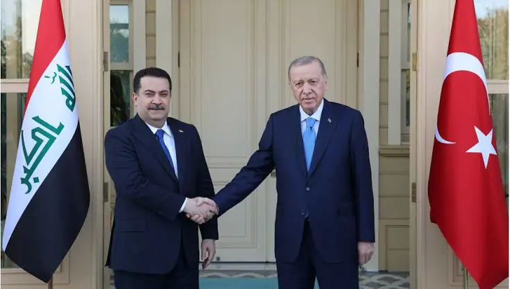 Erdogan, Irak Basbakani Sudani ile bir araya geldi