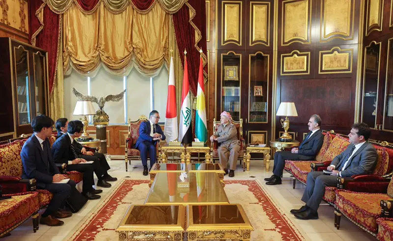 سەرۆك بارزانی پێشوازی لە باڵیۆزی ژاپۆن لە عێراق کرد