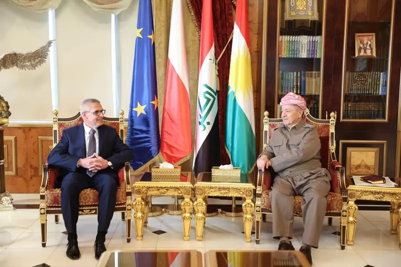 سەرۆک بارزانی پێشوازی لە باڵیۆزی پۆلەندا لە عێراق کرد