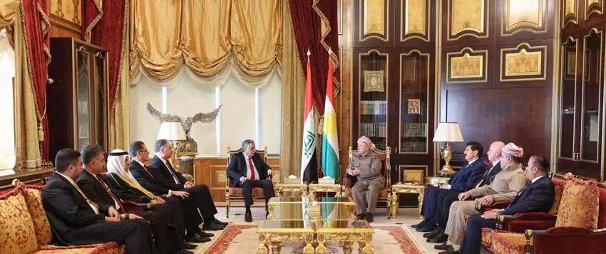 Serok Barzanî pêswaziya sanda li gel serokê Hevpeymaniya Yekgirtû ya Enbarê kir