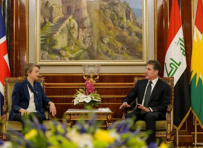 Neçirvan Barzani ve Ingiltere Içisleri Bakani görüstü