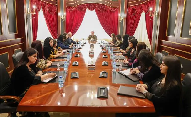 سەرۆک بارزانی پێشوازی لە سکرتاریەتی یەکیتی ئافرەتانی کوردستان کرد