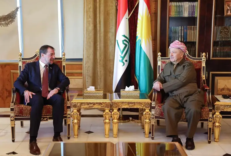 سەرۆک بارزانی پێشوازی لە کونسووڵی گشتی فەڕەنسا لە هەولێر کرد