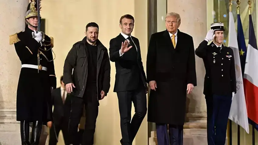 Macron, Zelenskiy û Trump, li Parîsê li ser serê Rûsya-Ûkraynayê axifîn