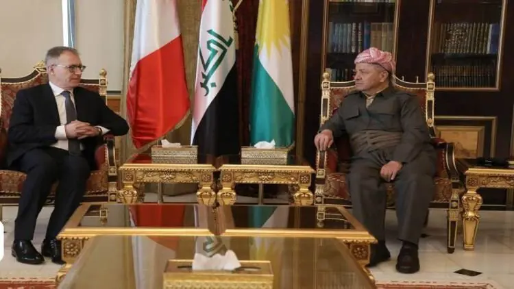 Mesud Barzani Italya'nin Irak Büyükelçisi Griganti'yi kabul etti