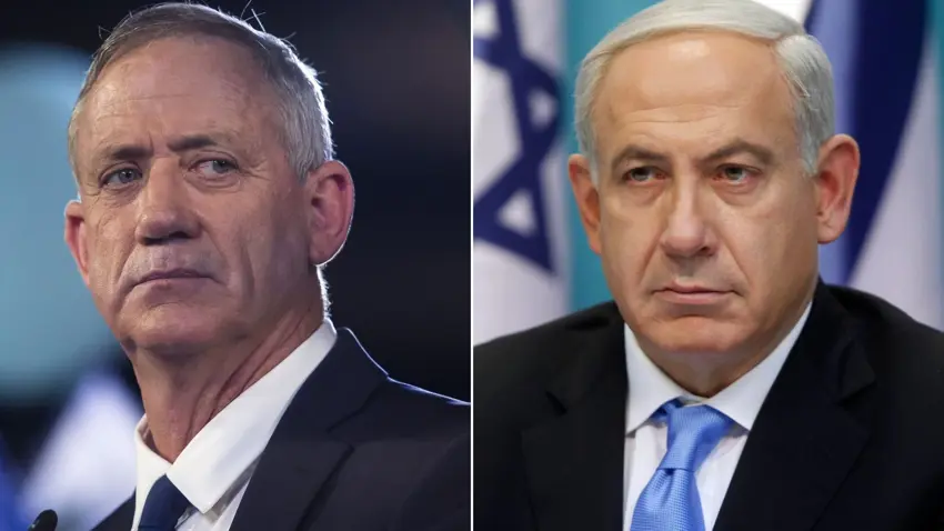 Netanyahu ve Gantz arasinda tartisma!