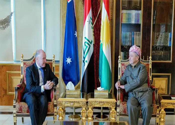 سەرۆك بارزانی پێشوازی لە باڵوێزی ئوسترالیا لە عێراق کرد