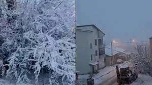 Li navçên Xarpêtê li Baskil û Kebanê berf dibare