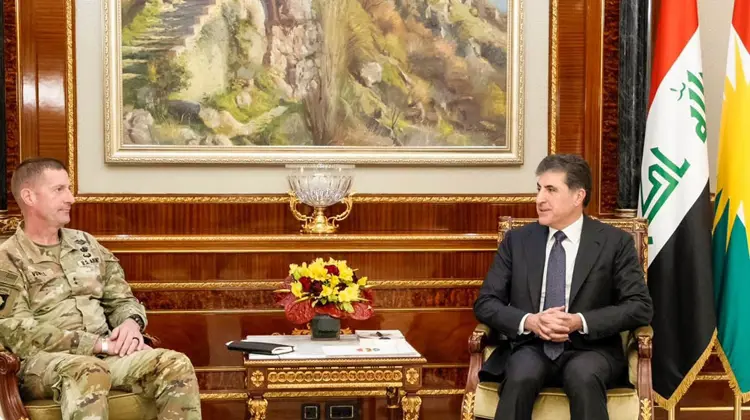 Nêçîrvan Barzanî bi Fermandarê Hevpeymaniya Navdewletî General Joel Vowell re civiya