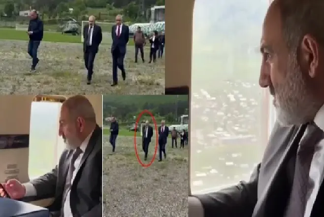 Helîkoptera Serokwezîrê Ermenîstanê Pasînyan bi awayekî lezgîn daket