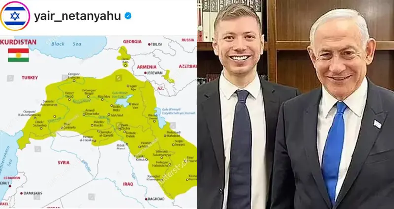 Kurê Netanyahû ‘Nexşeya Kurdistanê’ parve kir