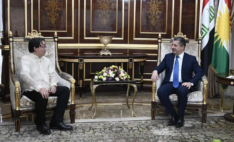 سەرۆکی حکوومەتی هەرێمی کوردستان، پێشوازی لە باڵیۆزی نوێی فیلیپین لە عێراق کرد