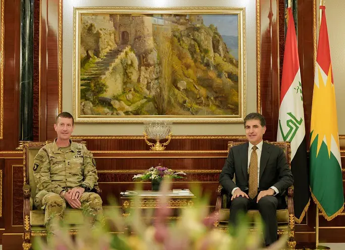 نێچیرڤان بارزانى لەگەڵ فەرماندەی گشتی هێزەكانی هاوپەیمانان كۆبووه‌وه‌