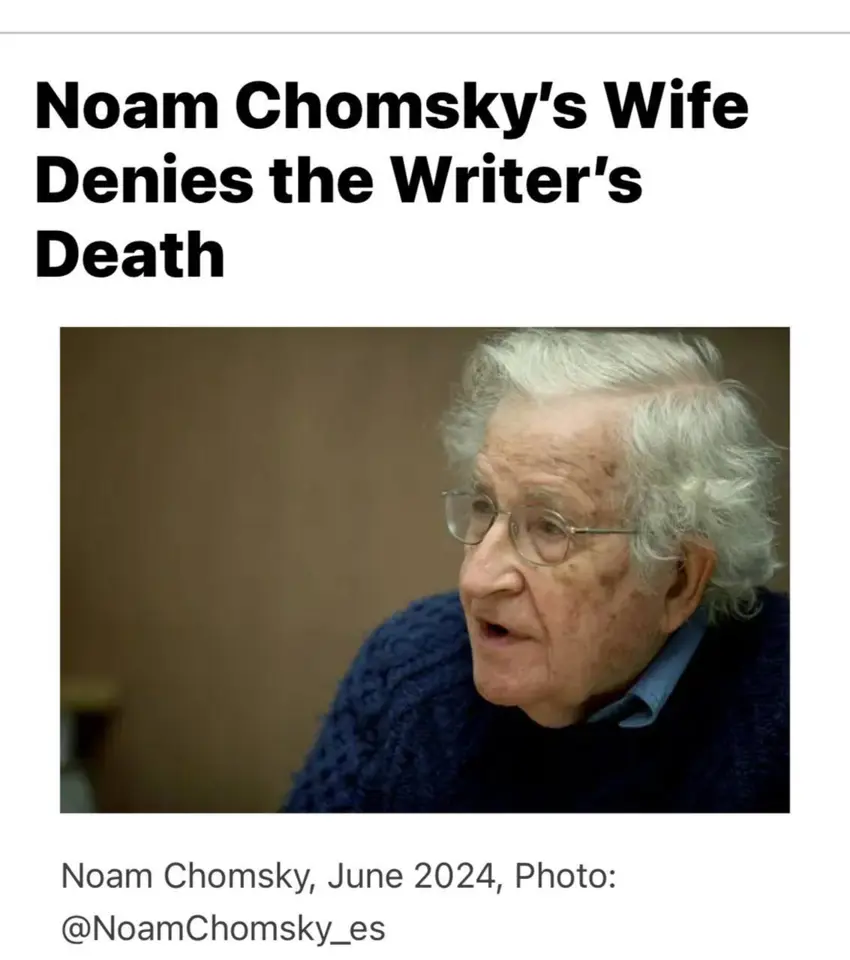 ڕەتکردنەوەی هەواڵی مردنی چۆمسکی