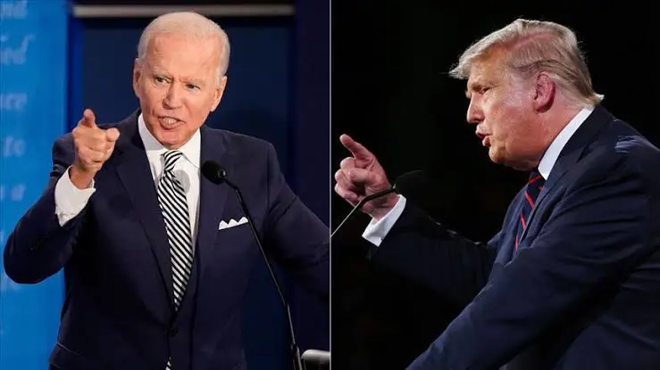 Biden ve Trump canli yayinda karsi karsiya geldi!