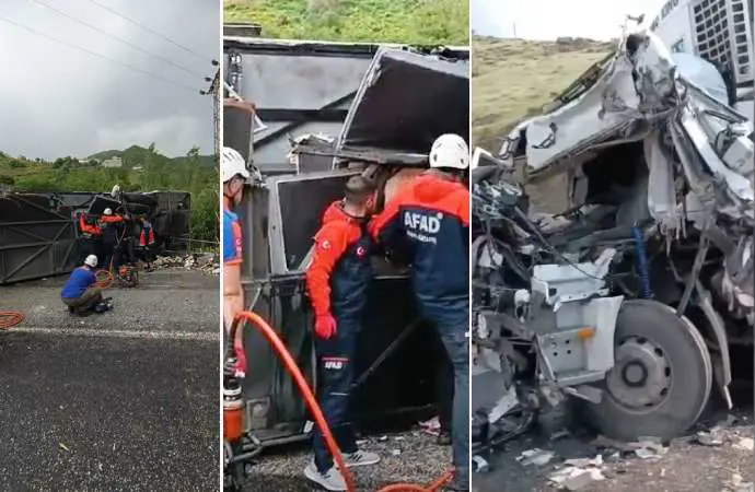 Li ser rêya Bedlîs-Wanê TIR û otobusa rêwiyan li hev ketin: 2 mirî, 30 birîndar