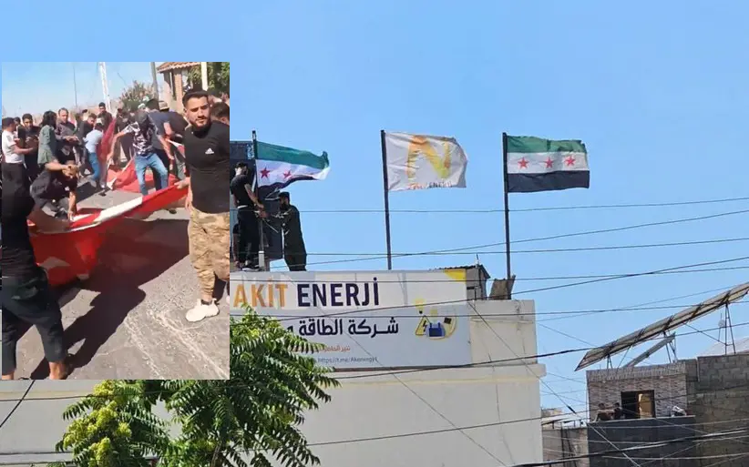 Li Idlib, Ezaz û Babê protestoyên dijî Tirkiyê: Alên Tirk hatin daxistin û çirandin