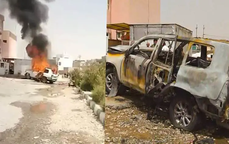 KDP yetkilisinin aracinda siddetli patlama! Araç küle döndü!