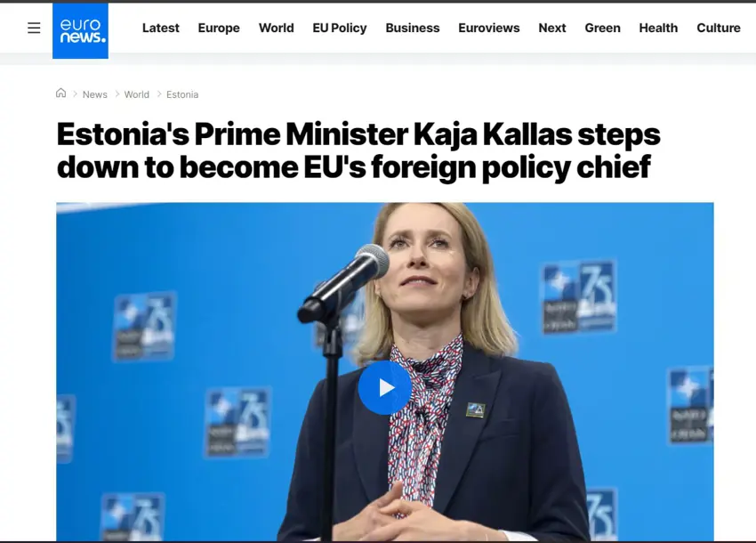 سەرۆک وەزیرانی ستۆنیا دەستی لەکارکشاندەوە