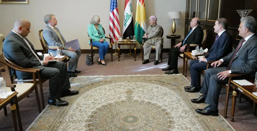 Serokê Kurdistanê Mesûd Barzanî balyoza Amerîkayê ya li Bexdayê Romanowski qebûl kir