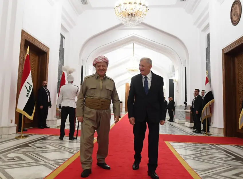 Serok Barzanî bi serokkomarê Iraqê Latif Resid re civiya