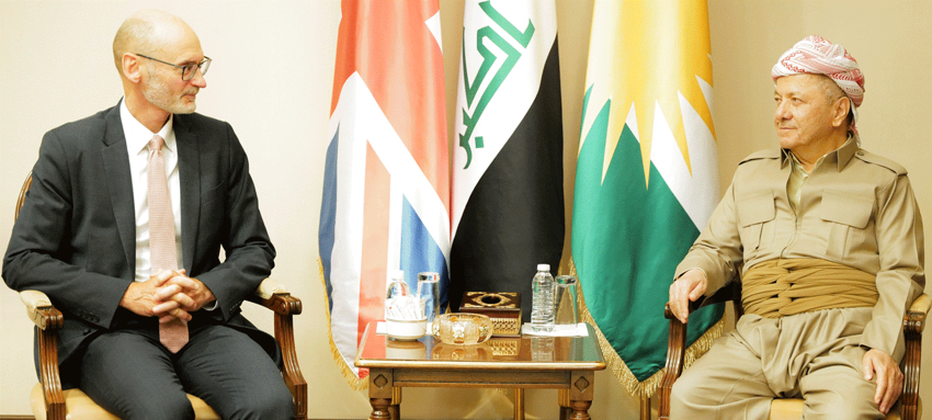 Serok Mesûd Barzanî pêswaziya Balyozê Brîtanyayê yê li Iraqê kir