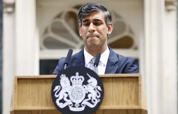 Serokwezîrê Îngîltere Sunak ji serokatiya partiya xwe ya Muhafazakar îstîfa kir