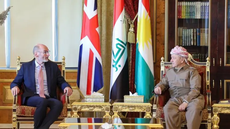 Mesud Barzani, Ingiltere’nin Irak Büyükelçisini kabul etti