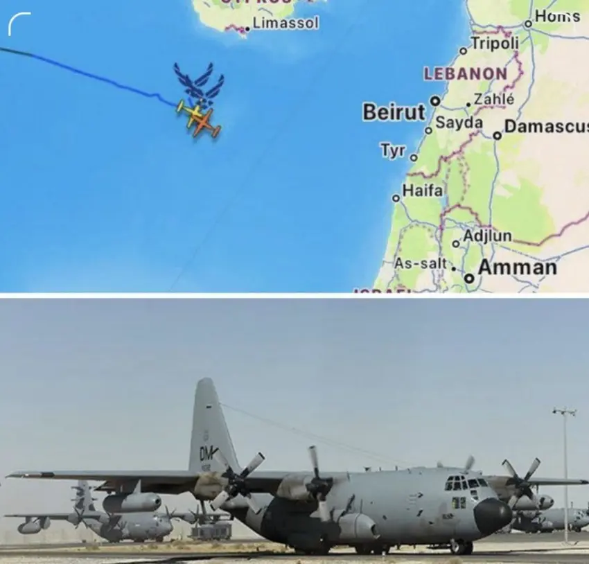 بوونی فڕۆکەی جەنگی ئەلیکترۆنی ئەمریکی لەسەر سنووری لوبنان