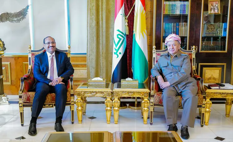 Serok Barzanî bi sandeya Lijneya Darayî ya Iraqê re rûnist