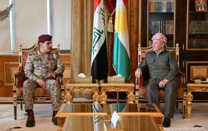 Serok Barzanî pêşwazî li Serfermandarê Iraqê û şanda pê re kir: Sînorên Sûriye-Iraqê hat gotûbêjkirin