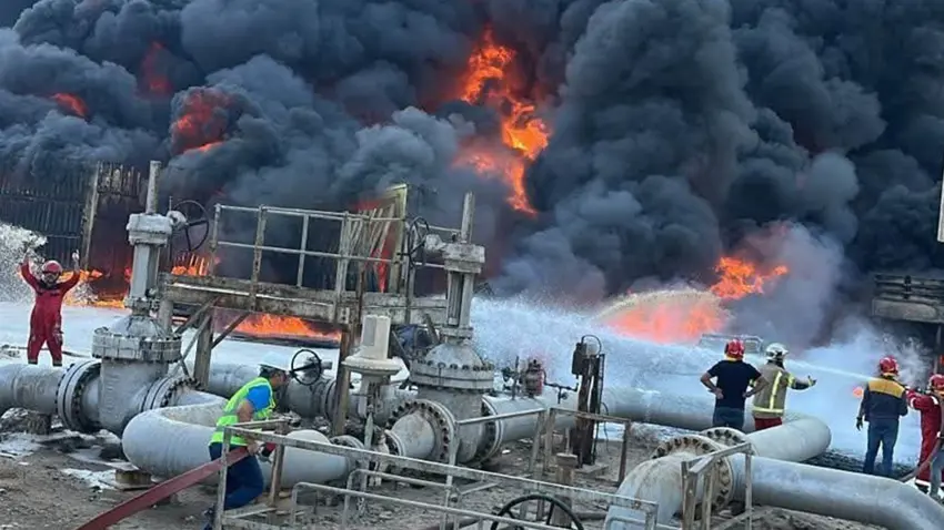 Irak’ta petrol sahasında yangın