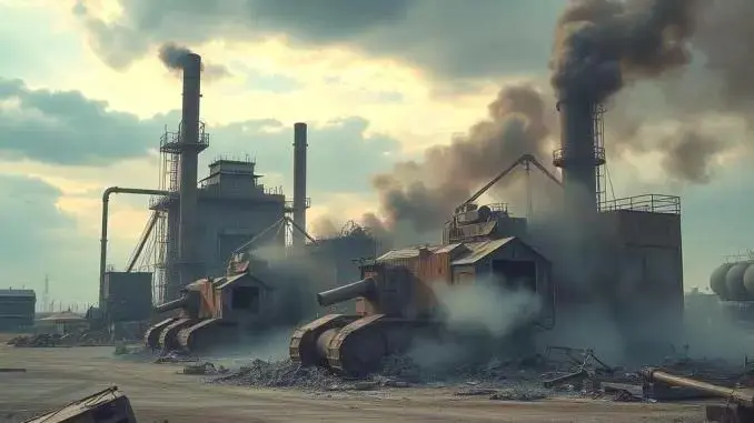 Rûsyayê li Ukrayna fabrîqeya hilberîna barûtê xist