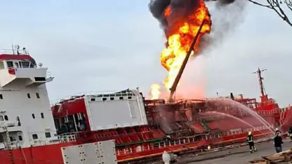 Türk gemisi Ukrayna'da Dron ile vuruldu! 