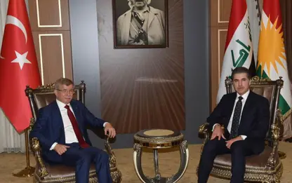 Neçirvan Barzani ile Davutoğlu bir araya geldi