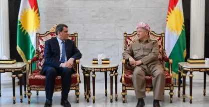 سەرۆک بارزانی پێشوازی لە فەرماندەی هێزەکانی سووریای دیموکرات کرد