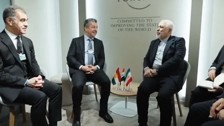 Mesrur Barzani, Davos'ta Cevad Zarif ile bir araya geldi