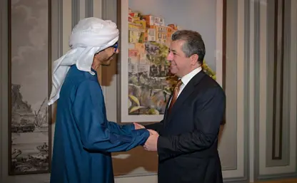 سەرۆکی حکوومەتی هەرێمی کوردستان لەگەڵ وەزیری دەرەوەی ئیمارات کۆبووەوە