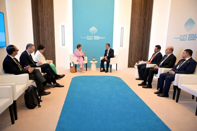 سەرۆکی حکوومەت لەگەڵ سەرۆکی بانکی ئەورووپی بۆ بونیاتنانەوە و گەشەپێدان کۆبووەوە