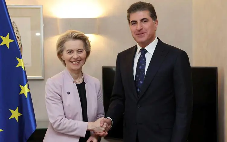 Leyen ji Nêçîrvan Barzanî re got: “Fikrên we yên di derbarê herêmê de ji bo me girîngin”