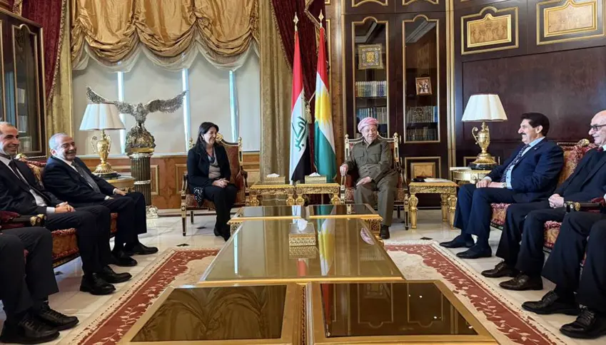 Serok Barzanî sanda Îmralîyê ya DEM Partiyê qebûl kir
