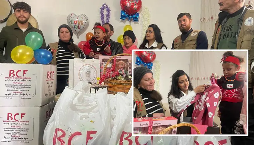 BCFê alîkarî û pêlîstok gihandin zaroka hatibû rizgarkirin û malbata wê