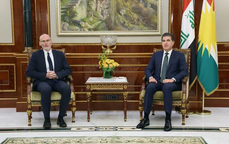 Nêçîrvan Barzanî pêswaziya Balyozê Iraqê Stephen Hitchin kir