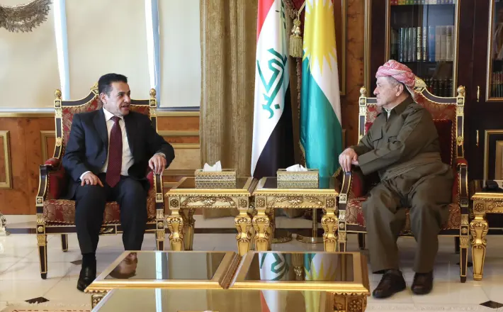 Serok Barzanî û Erecî rewsa ewlehiyê û rêkeftina ligel Îranê gotûbêj kirin