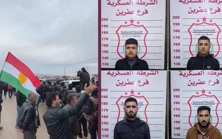 Efrin’de Kürt Bayragi açan 4 kisi tutuklandi!