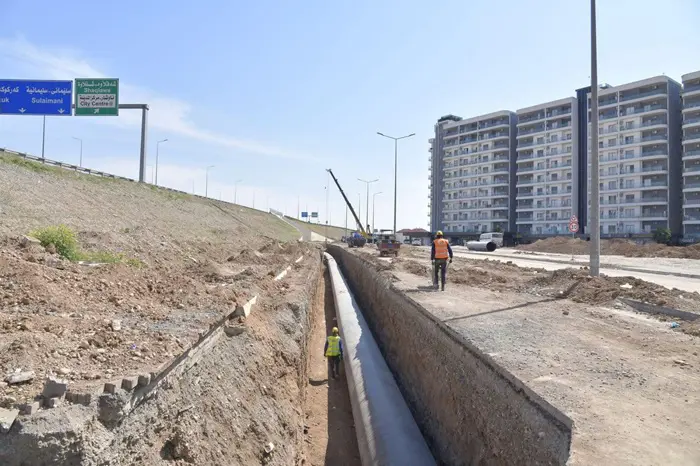 کارکردن لە پڕۆژەی فریاگوزاری خێرای ئاوی ھەولێر بە خێرایی بەڕێوەدەچێت