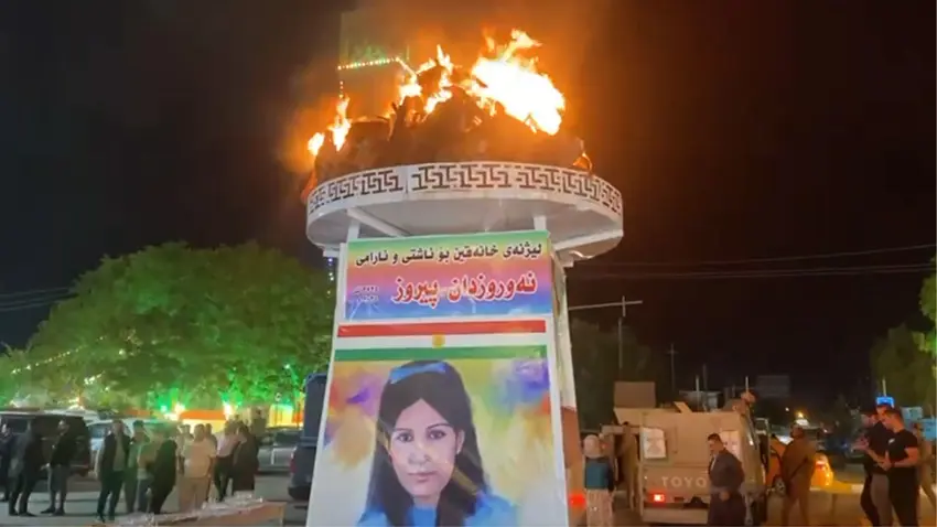 Hin komên Hesdî Seibî nehistin agirê Newrozê li Xaneqînê were pêxistin