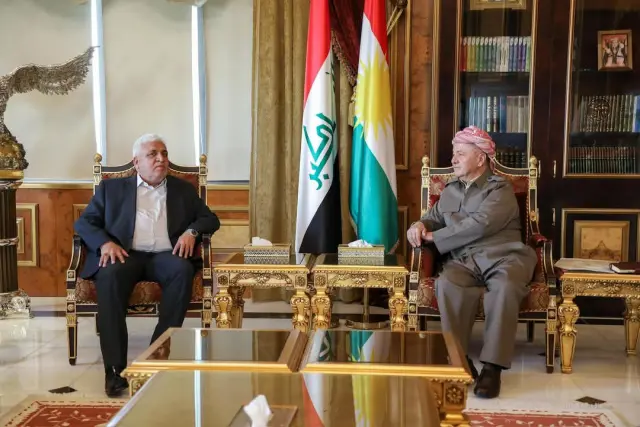 سەرۆک بارزانی پێشوازی لە سەرۆکی دەستەی حەشدی شەعبی کرد